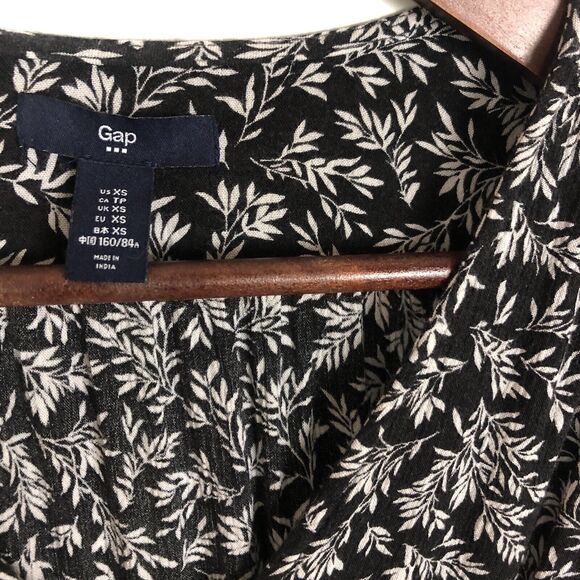 Gap Black White Floral Drop Waist Dress Women's Size XS - Picture 4 of 7